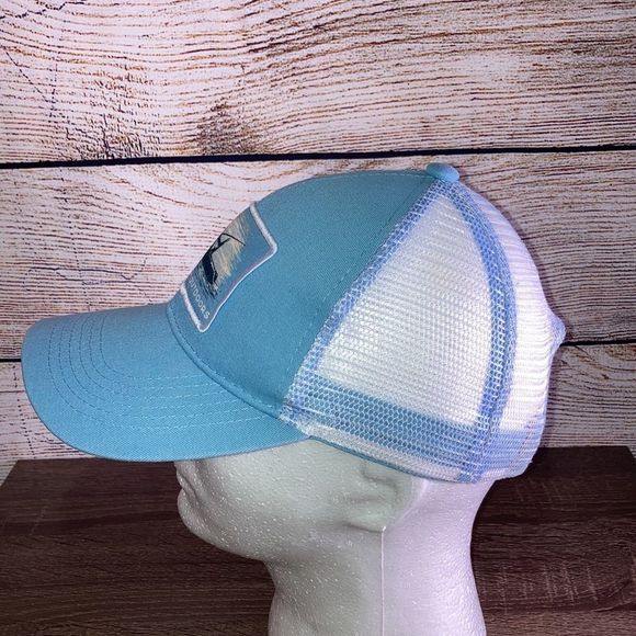 Unisex Magellan Outdoors Fishing Trucker Hat Adjustable Baby Blue & White - Picture 6 of 10
